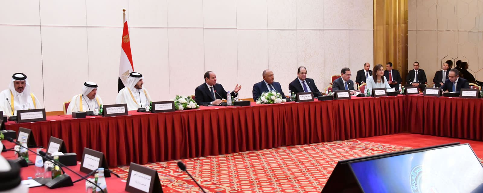 لقاء الرئيس السيسي مع ممثلي رابطة رجال الأعمال القطريين