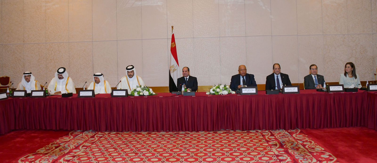 لقاء الرئيس السيسي مع ممثلي رابطة رجال الأعمال القطريين