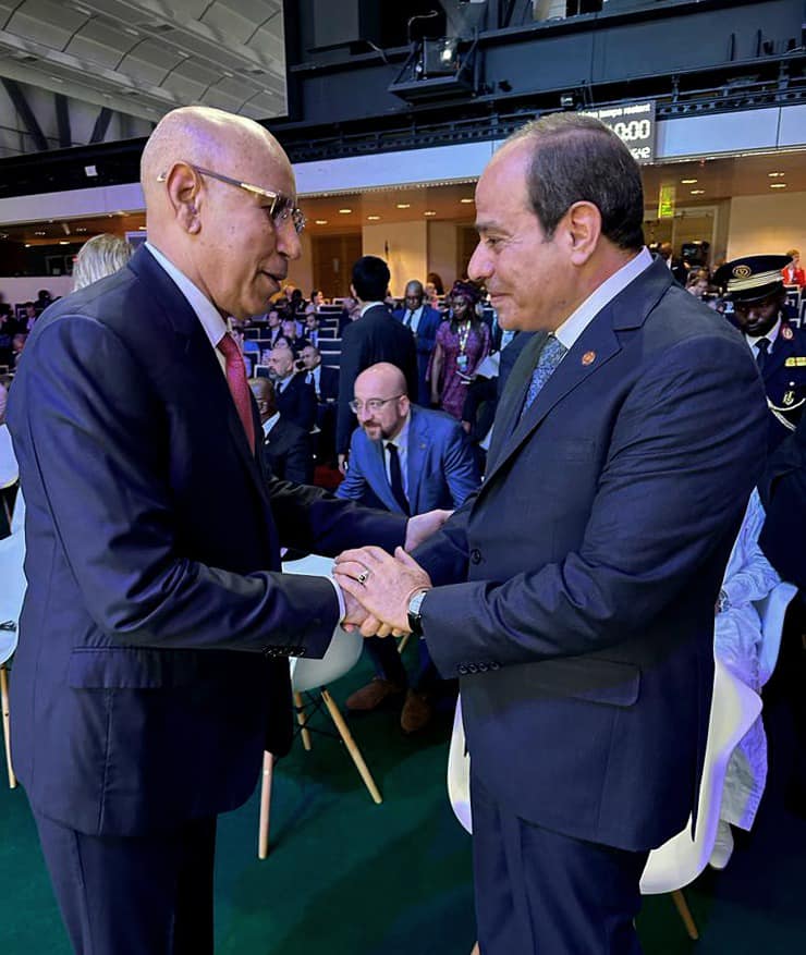 الرئيس السيسي يلتقى محمد ولد الغزواني رئيس موريتانيا