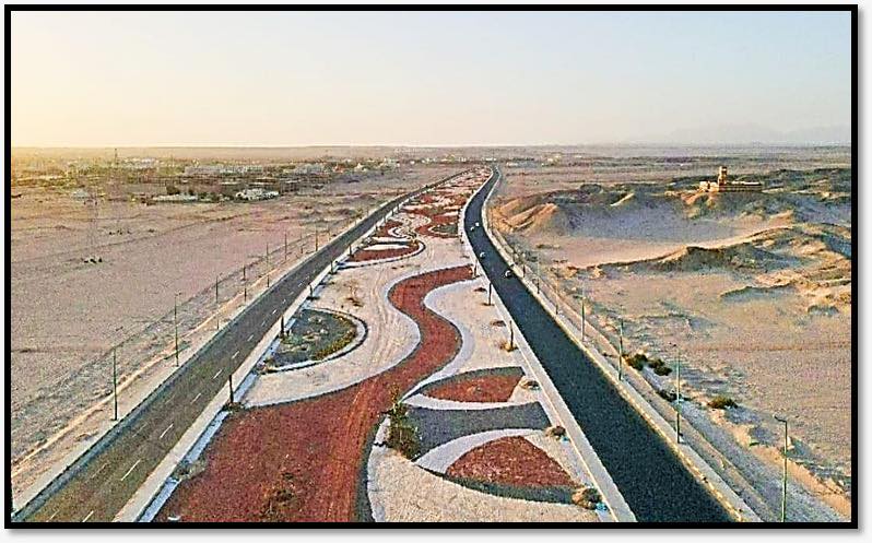 مشروع تطوير طريق المطار بمحافظة البحر الأحمر