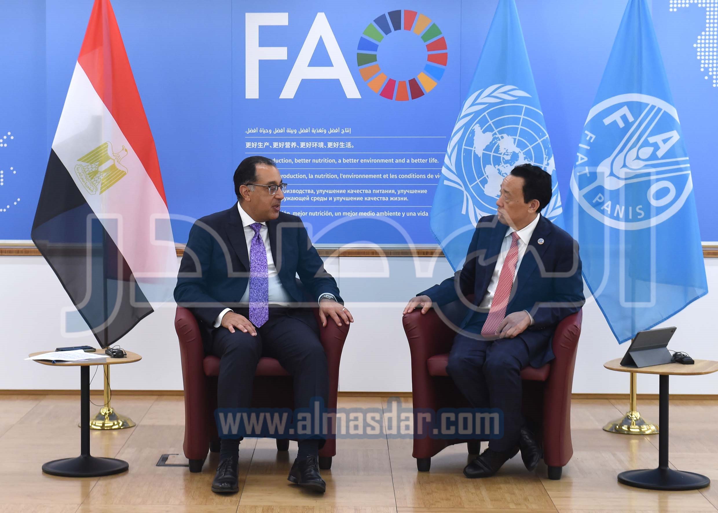مدبولى يلتقى المدير العام لمنظمة الأغذية والزراعة �الفاو�