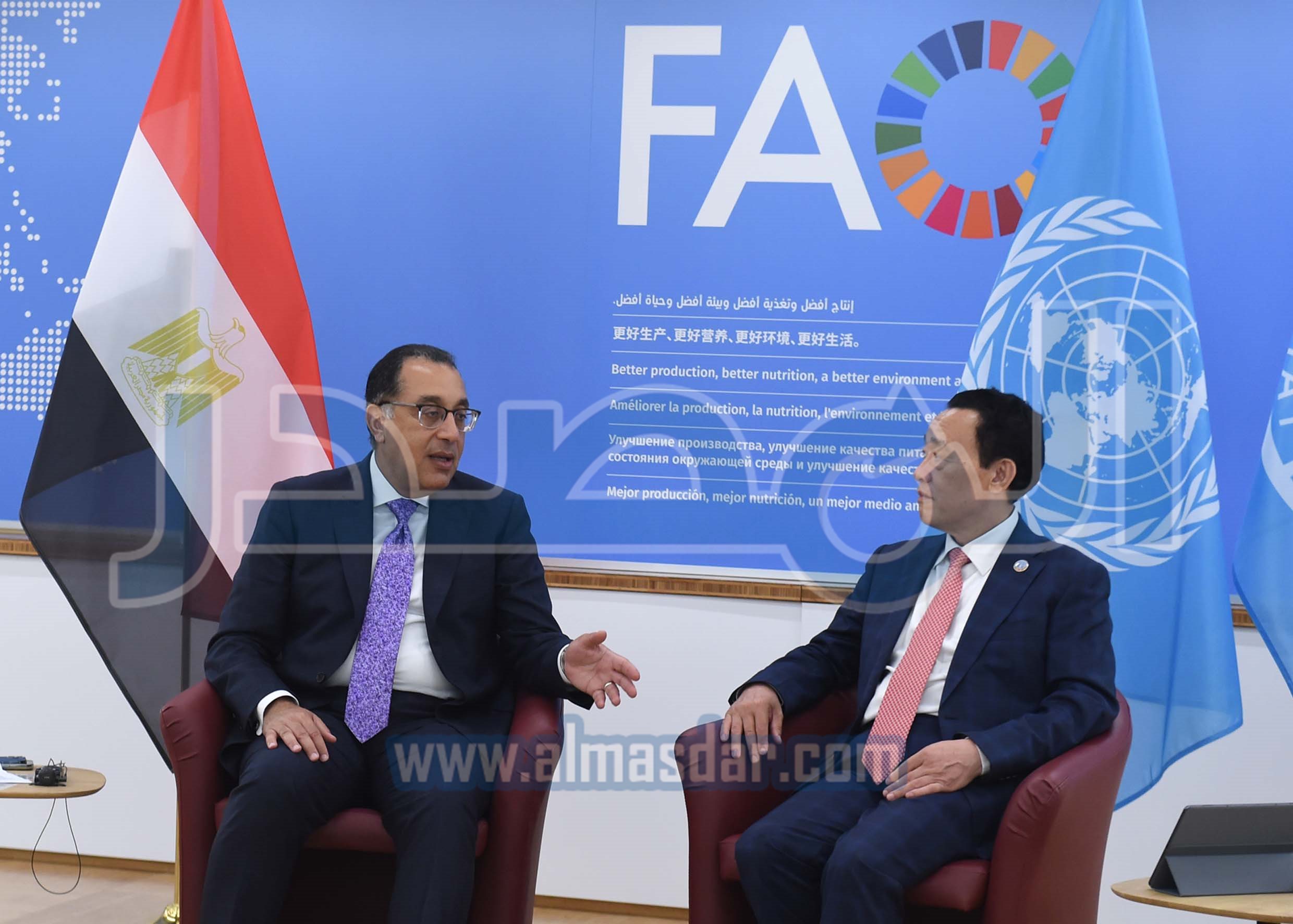 مدبولى يلتقى المدير العام لمنظمة الأغذية والزراعة �الفاو�