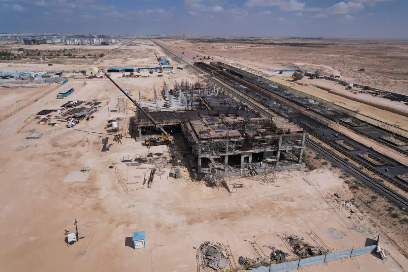 محطة العلمين لمشروع القطار الكهربائى السريع