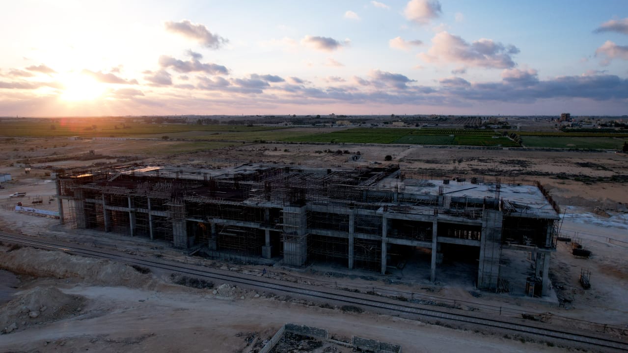 محطة الحمام لمشروع القطار الكهربائى السريع