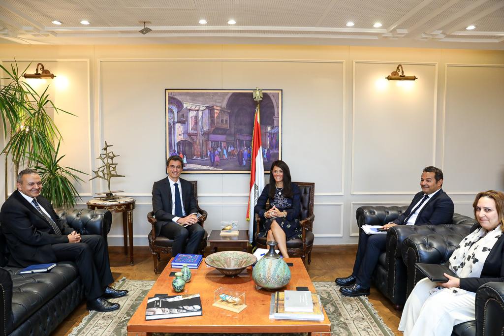 الدكتورة رانيا المشاط فى اجتماع مع ستيفن جمبيرت