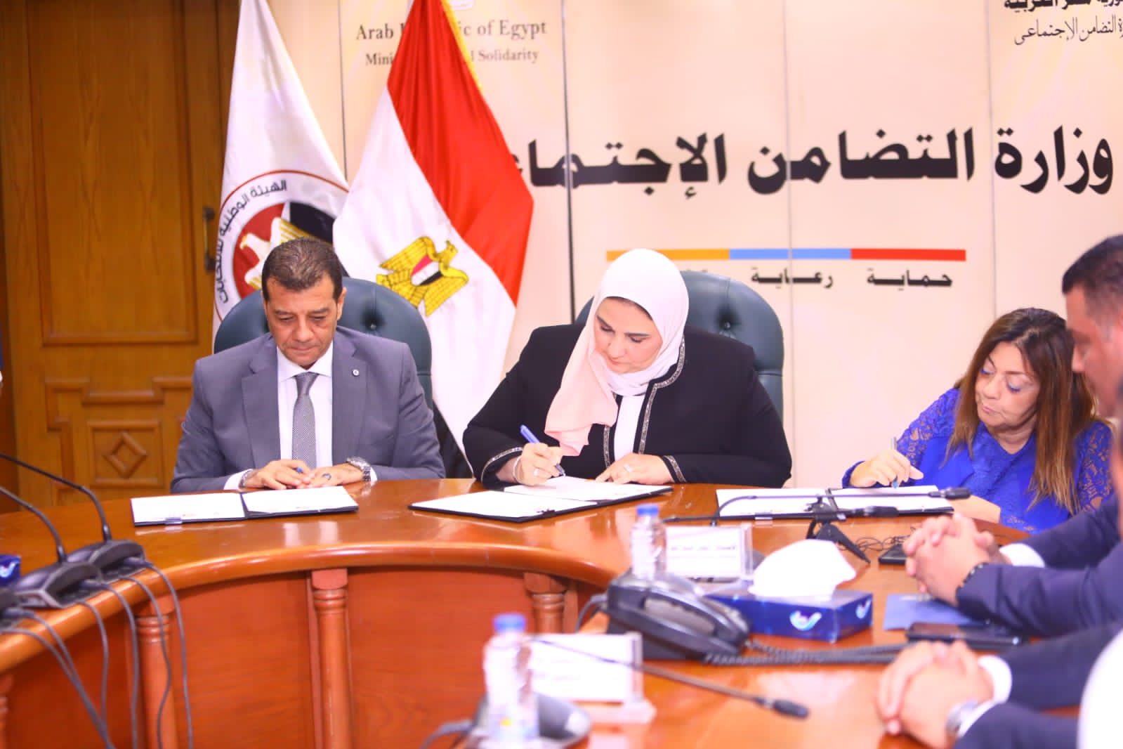 بروتوكول تعاون بين التضامن الاجتماعي والهيئة الوطنية للانتخابات والمجلس القومي للأشخاص ذوي الإعاقة