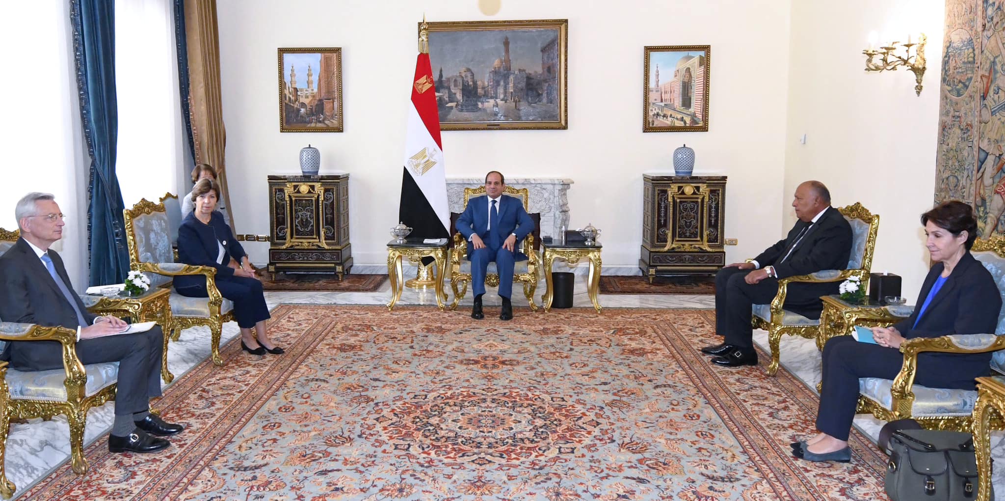 السيسي يبحث فى اجتماع مع وزيرة خارجية فرنسا