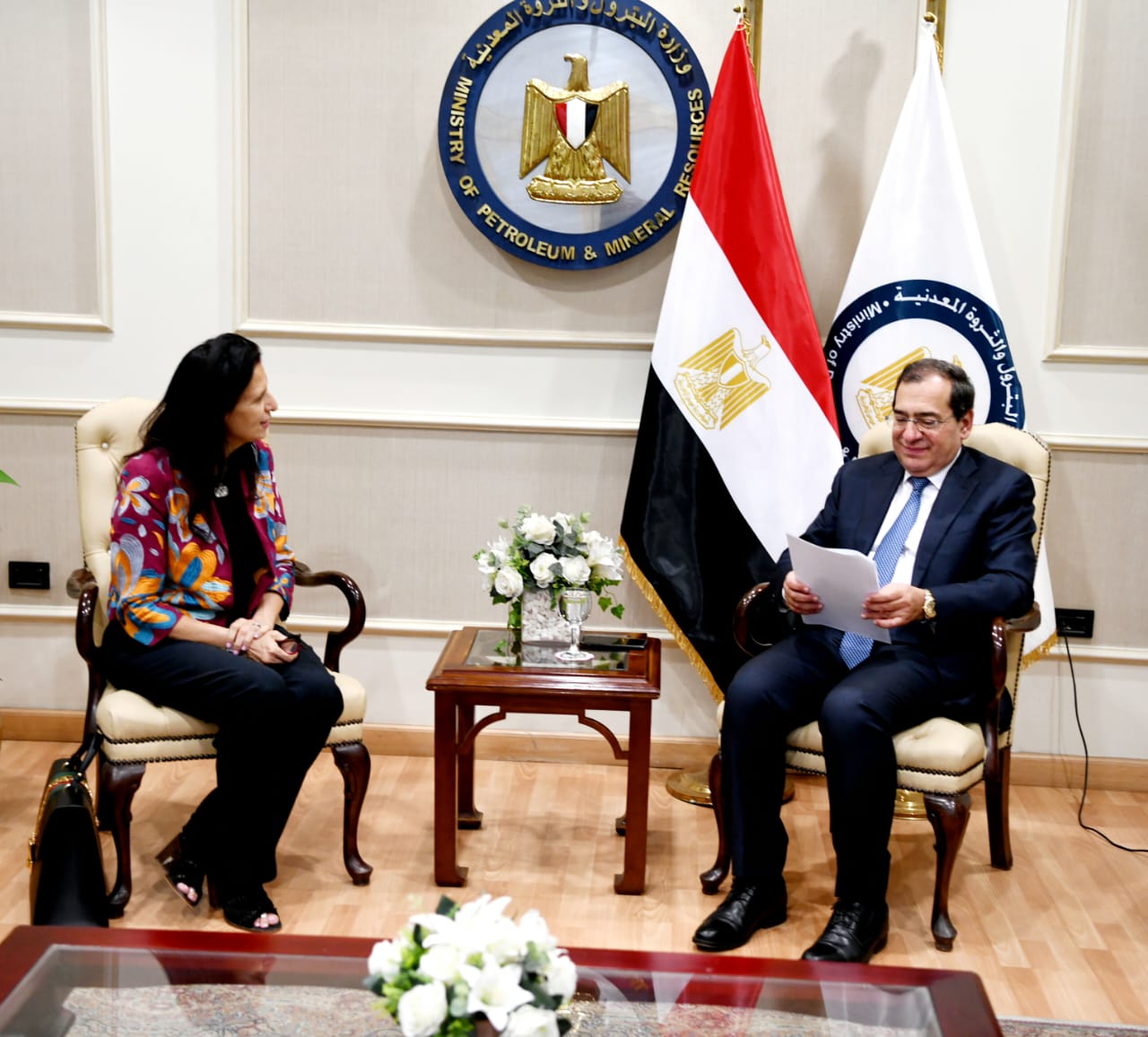 لقاء الوزير مع الرئيس التنفيذي لهيئة فولبرايت في مصر