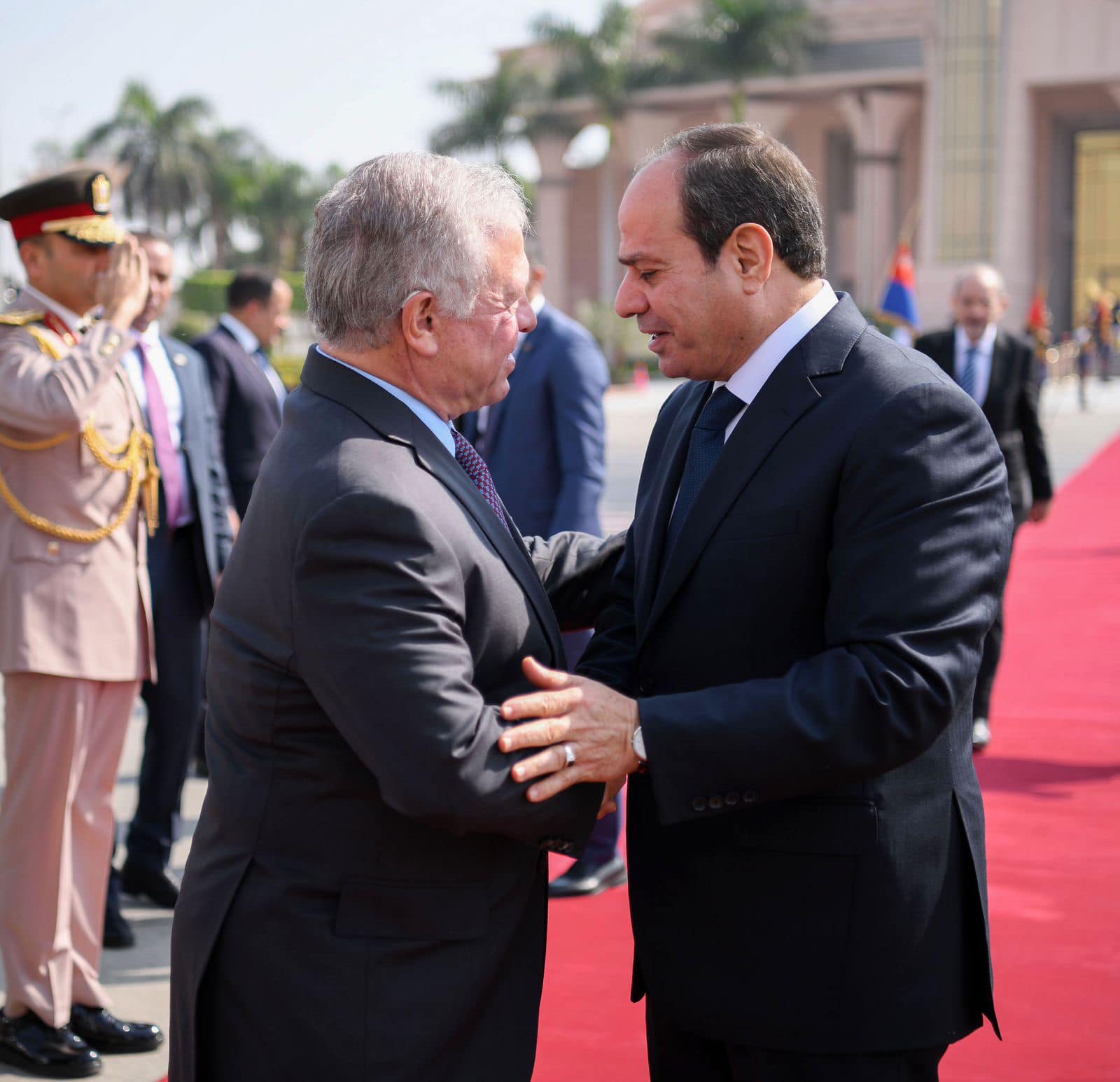 الرئيس السيسي يستقبل العاهل الأردني