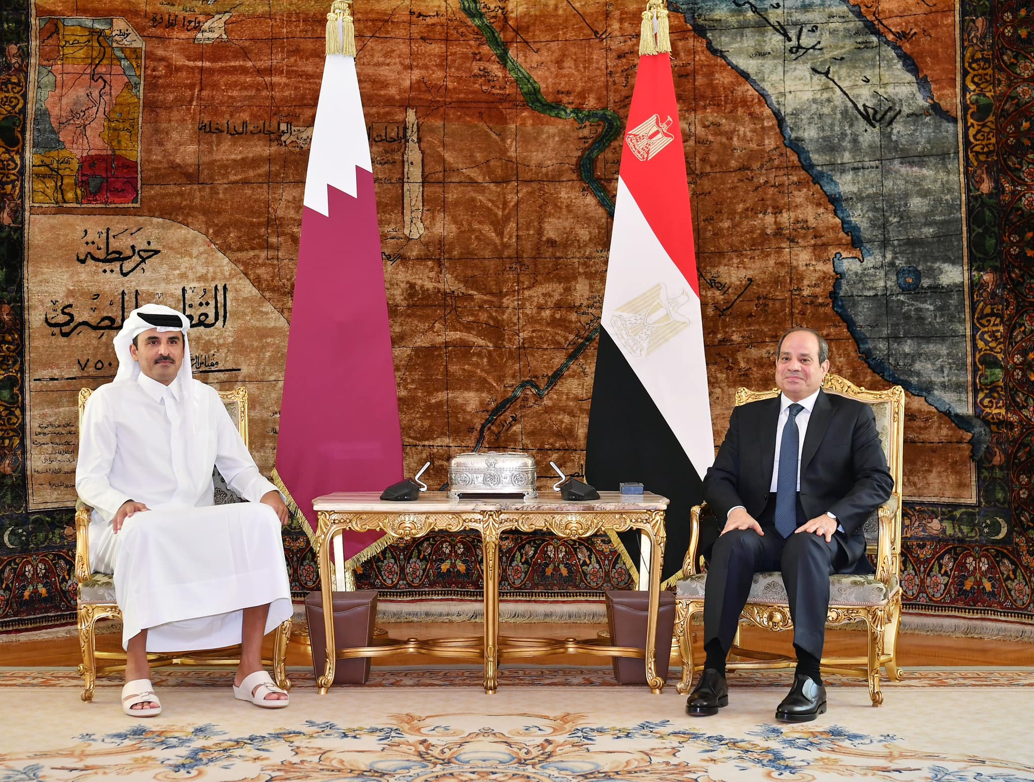 الرئيس السيسي مع أمير دولة قطر