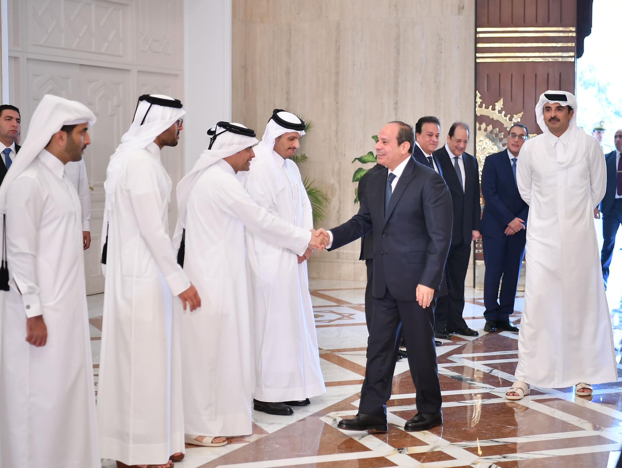 الرئيس السيسي مع أمير دولة قطر