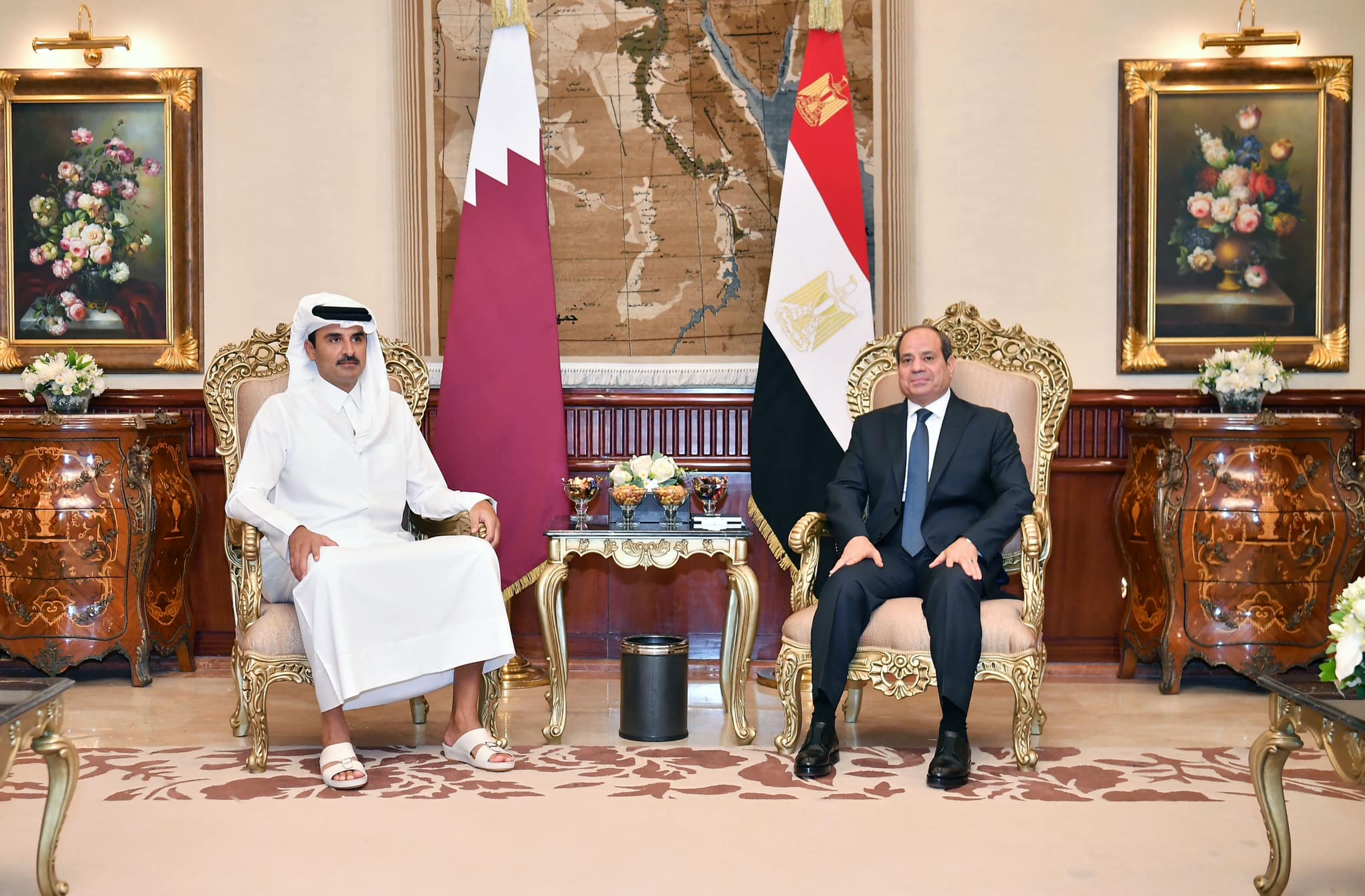 الرئيس السيسي مع أمير دولة قطر