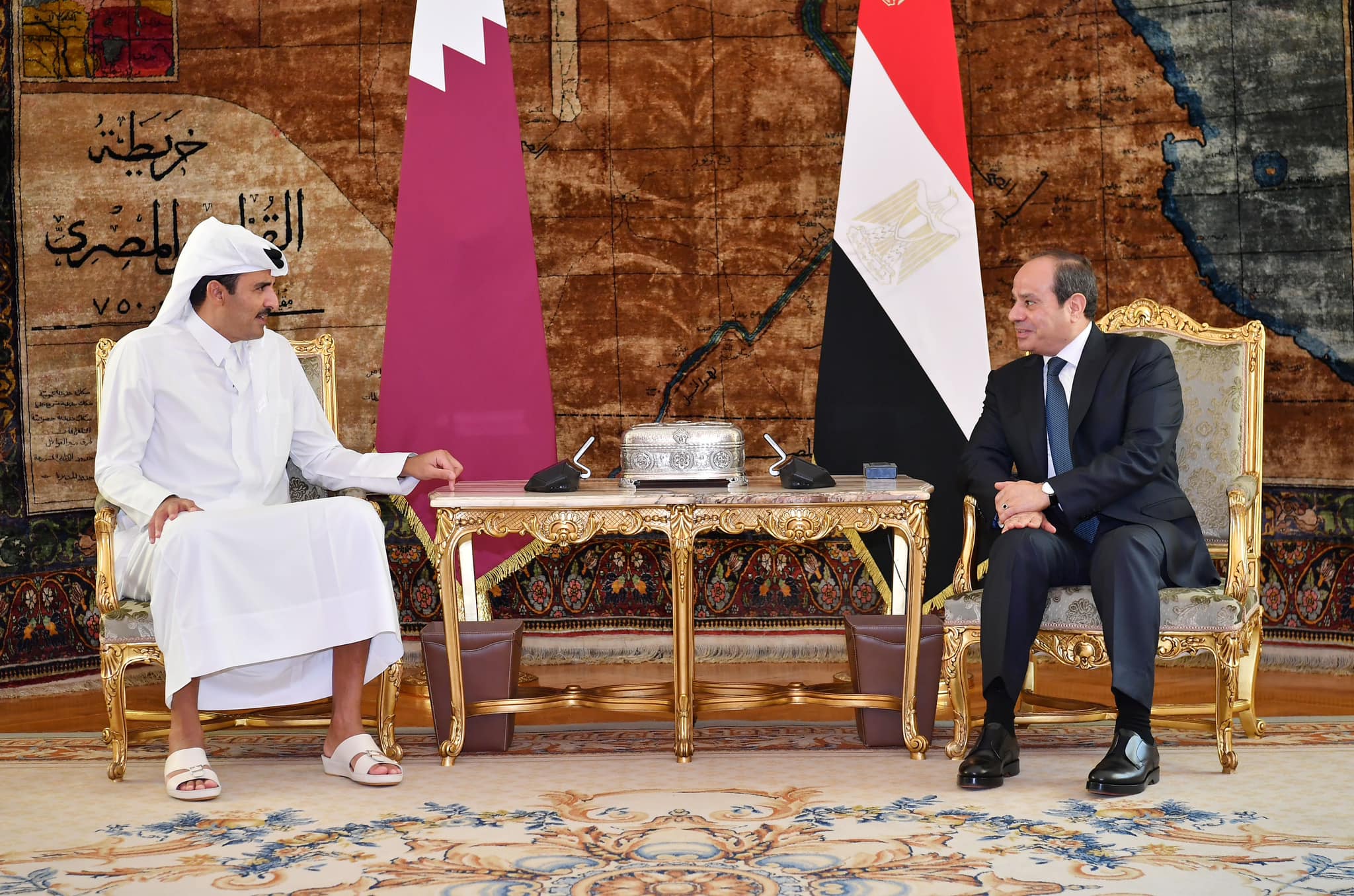 الرئيس السيسي مع أمير دولة قطر