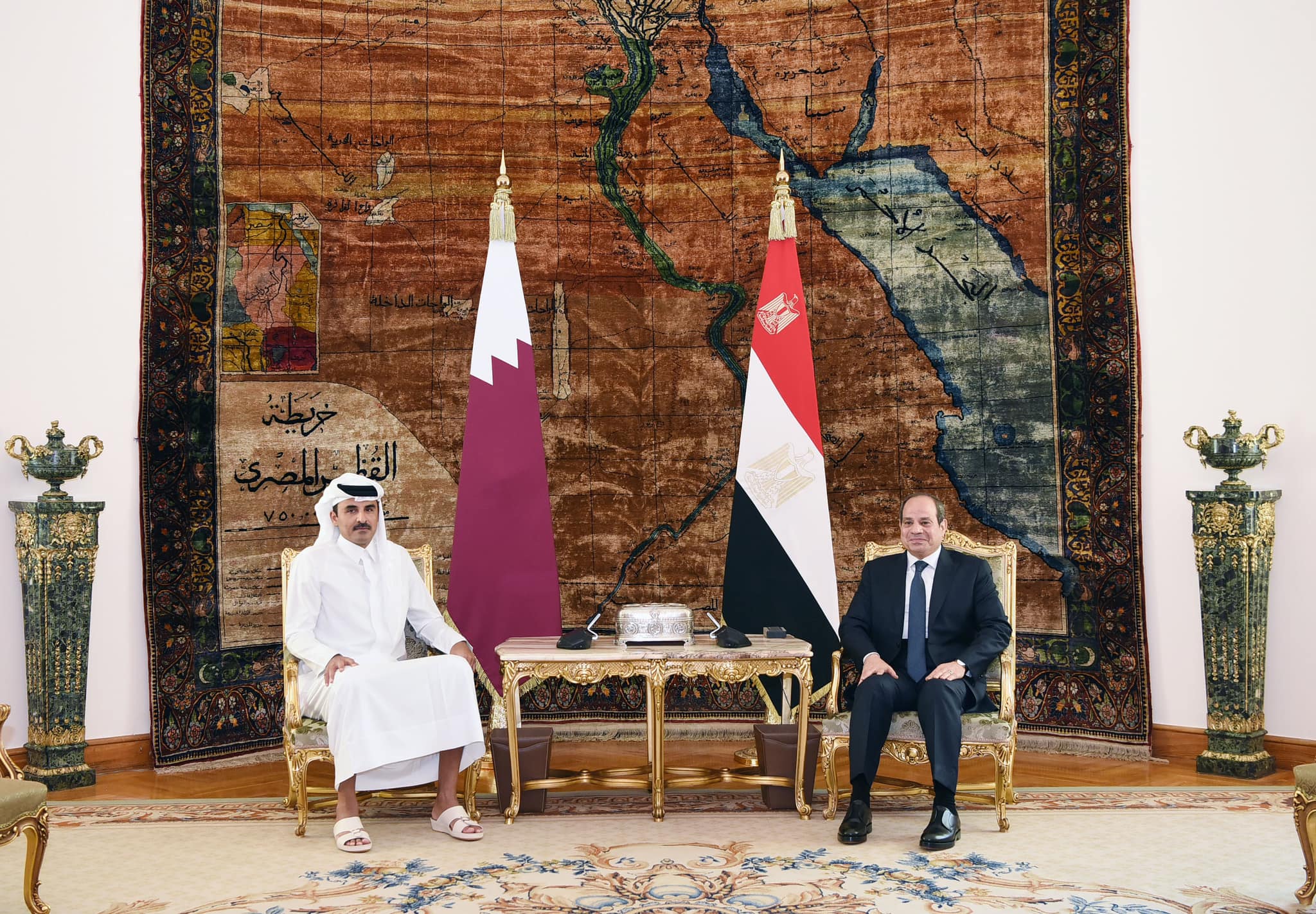 الرئيس السيسي مع أمير دولة قطر