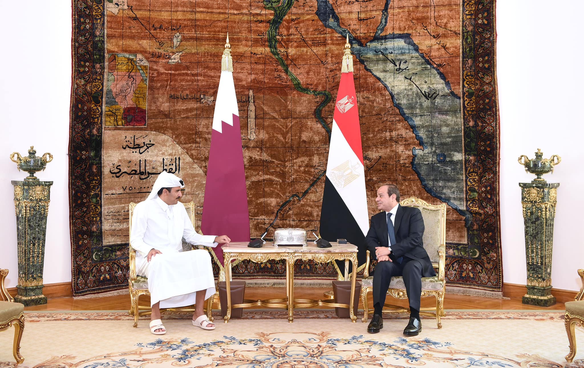 الرئيس السيسي مع أمير دولة قطر