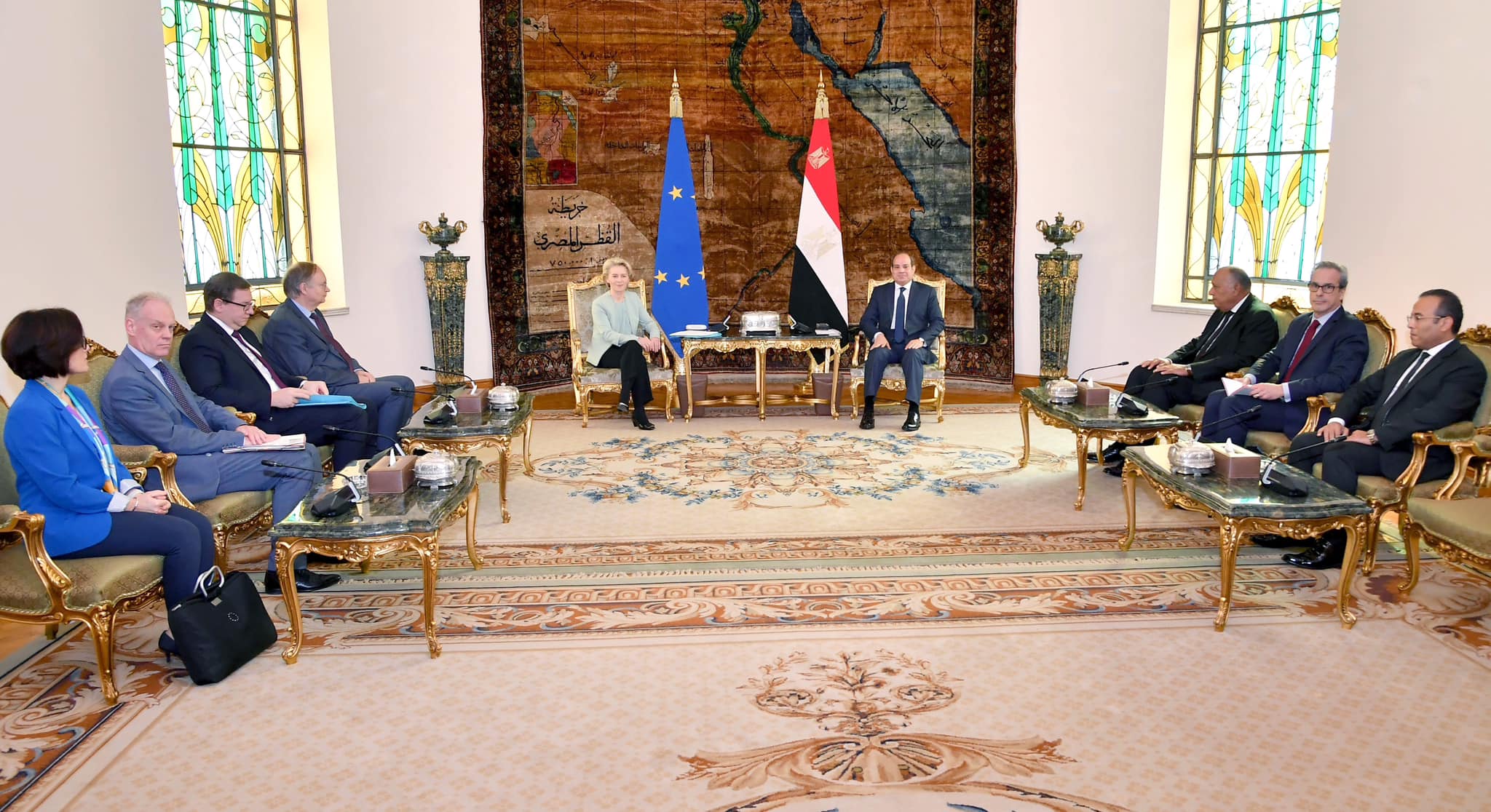 الرئيس السيسي يستقبل رئيسة مفوضية الاتحاد الأوروبي