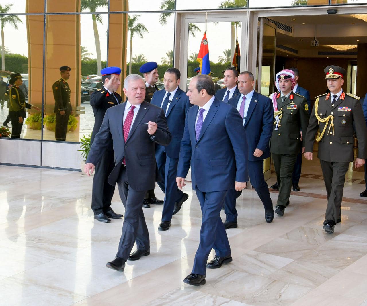 الرئيس عبد الفتاح السيسي يستقبل العاهل الأردني
