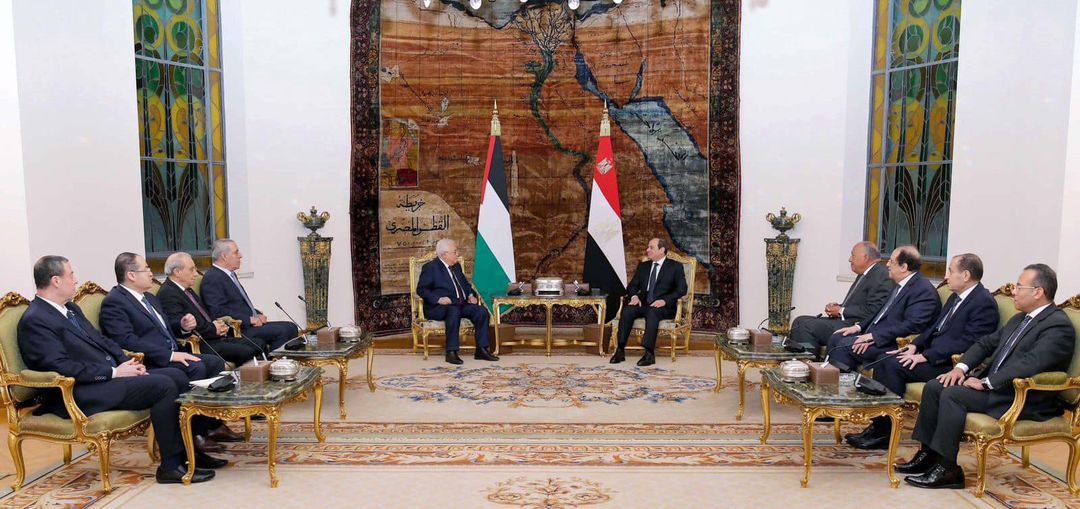 الرئيس عبد الفتاح السيسي يستقبل الرئيس الفلسطيني