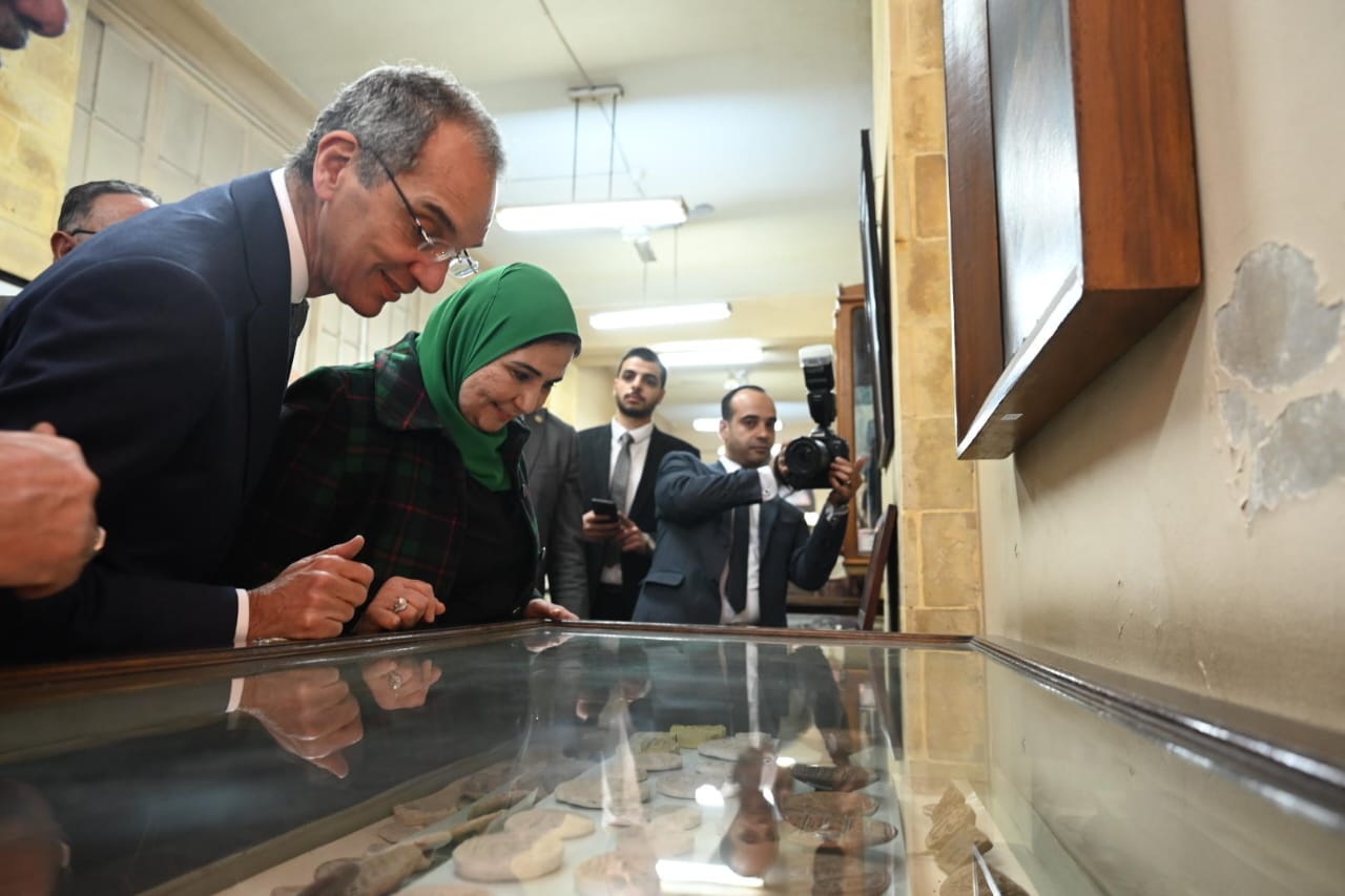 زيارة وزيرا الاتصالات والتضامن لمقر الجمعية الجغرافية المصرية