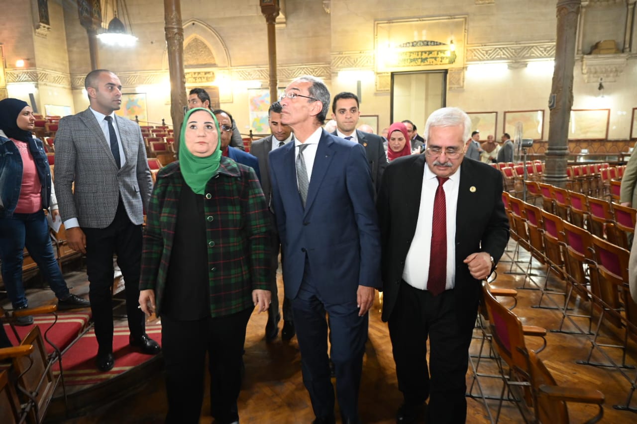 زيارة وزيرا الاتصالات والتضامن لمقر الجمعية الجغرافية المصرية