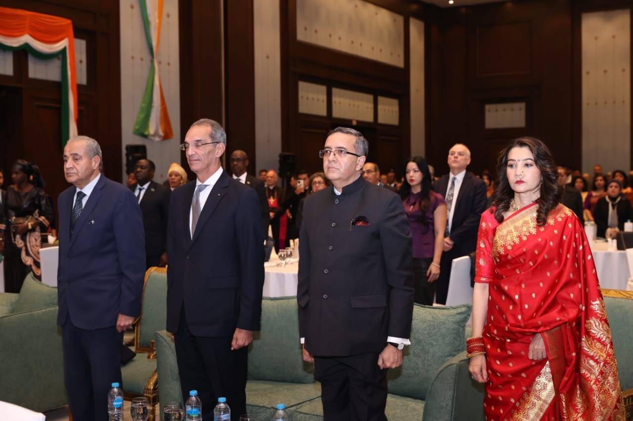 وزير الاتصالات يلقى كلمة فى احتفالية بمناسبة عيد جمهورية الهند