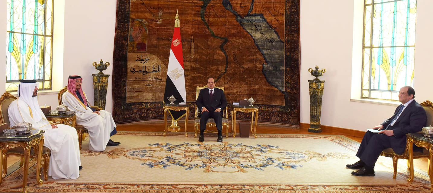 الرئيس السيسي يستقبل رئيس مجلس الوزراء وزير خارجية دولة قطر