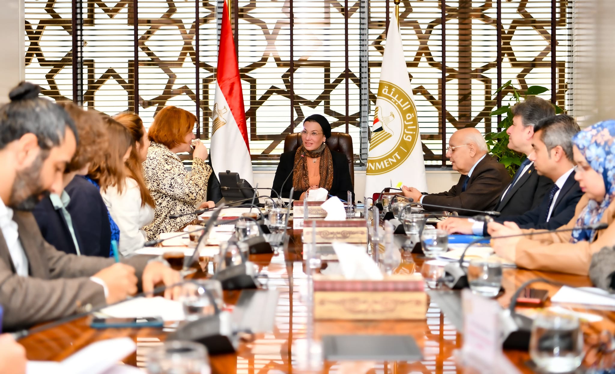 وزيرة البيئة في اجتماع مع ممثلى منظمة التعاون الإقتصادى