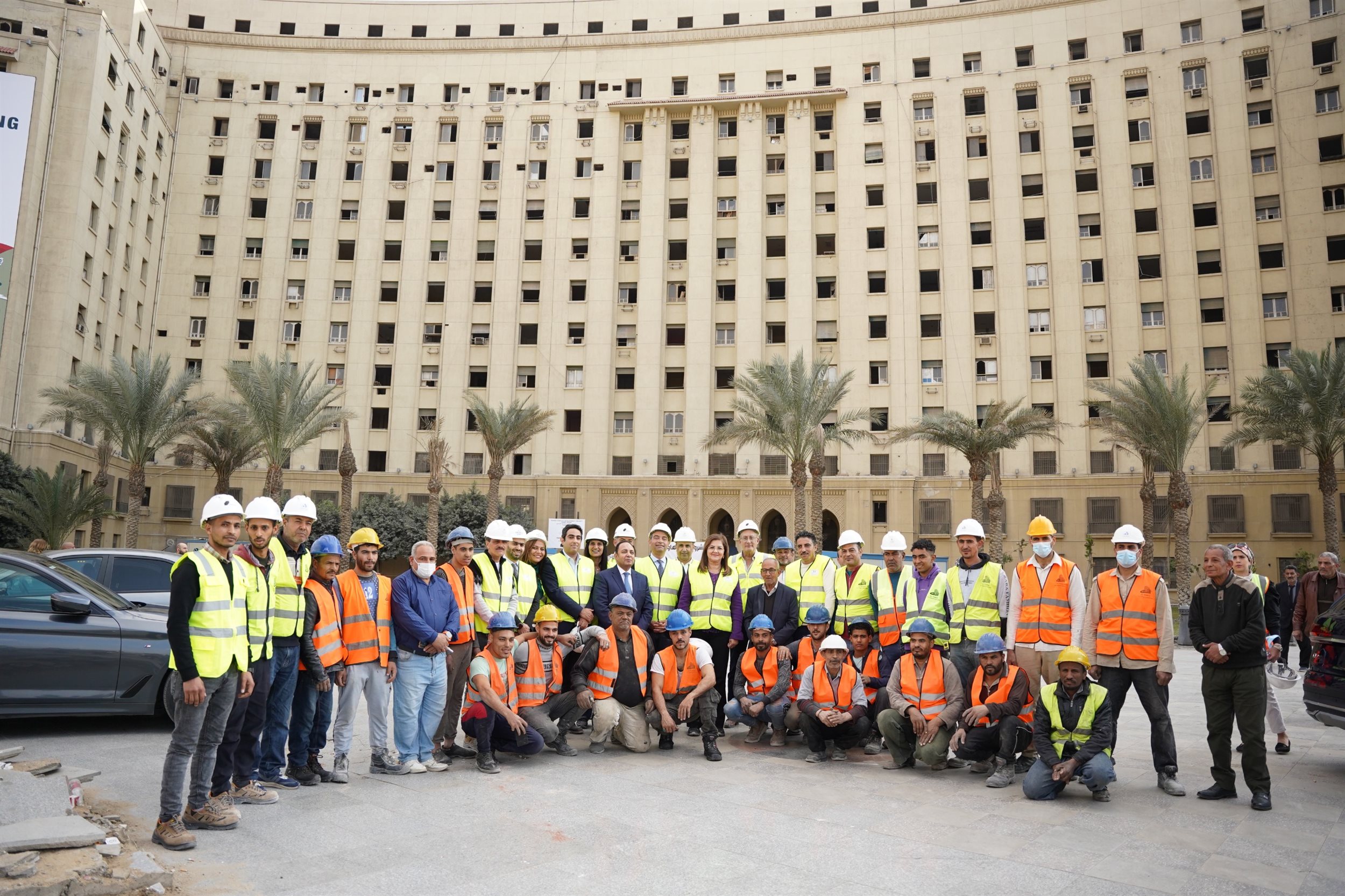 وزيرة التخطيط تتفقد أعمال تطوير مجمع التحرير ومبنى وزارة الداخلية