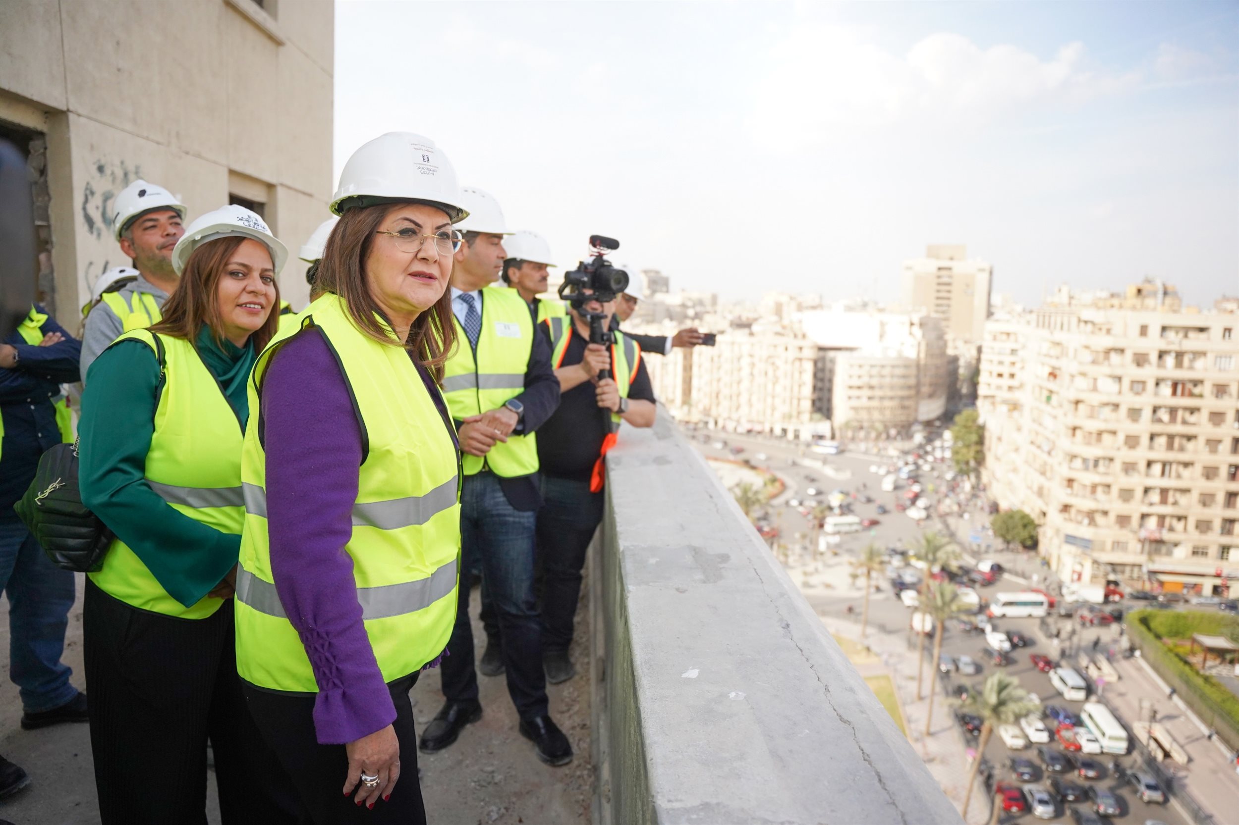 وزيرة التخطيط تتفقد أعمال تطوير مجمع التحرير ومبنى وزارة الداخلية