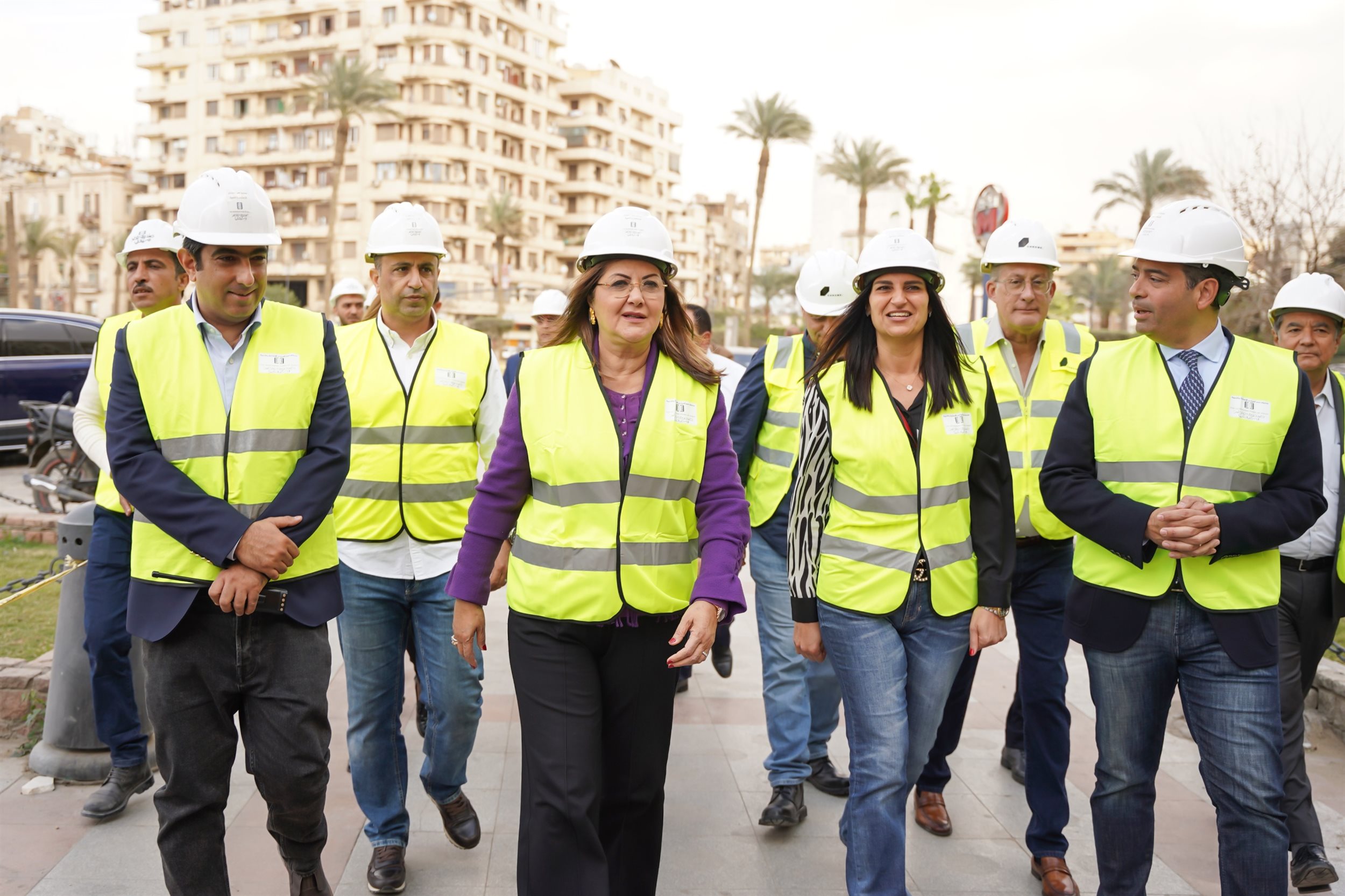 وزيرة التخطيط تتفقد أعمال تطوير مجمع التحرير ومبنى وزارة الداخلية