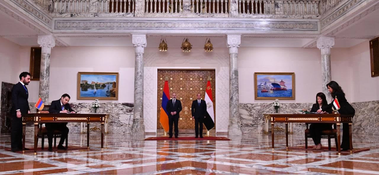 السيسي خلال المؤتمر الصحفي المشترك مع رئيس وزراء أرمينيا