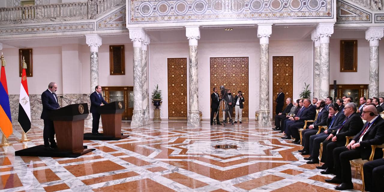 السيسي خلال المؤتمر الصحفي المشترك مع رئيس وزراء أرمينيا