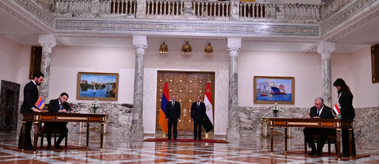 السيسي خلال المؤتمر الصحفي المشترك مع رئيس وزراء أرمينيا