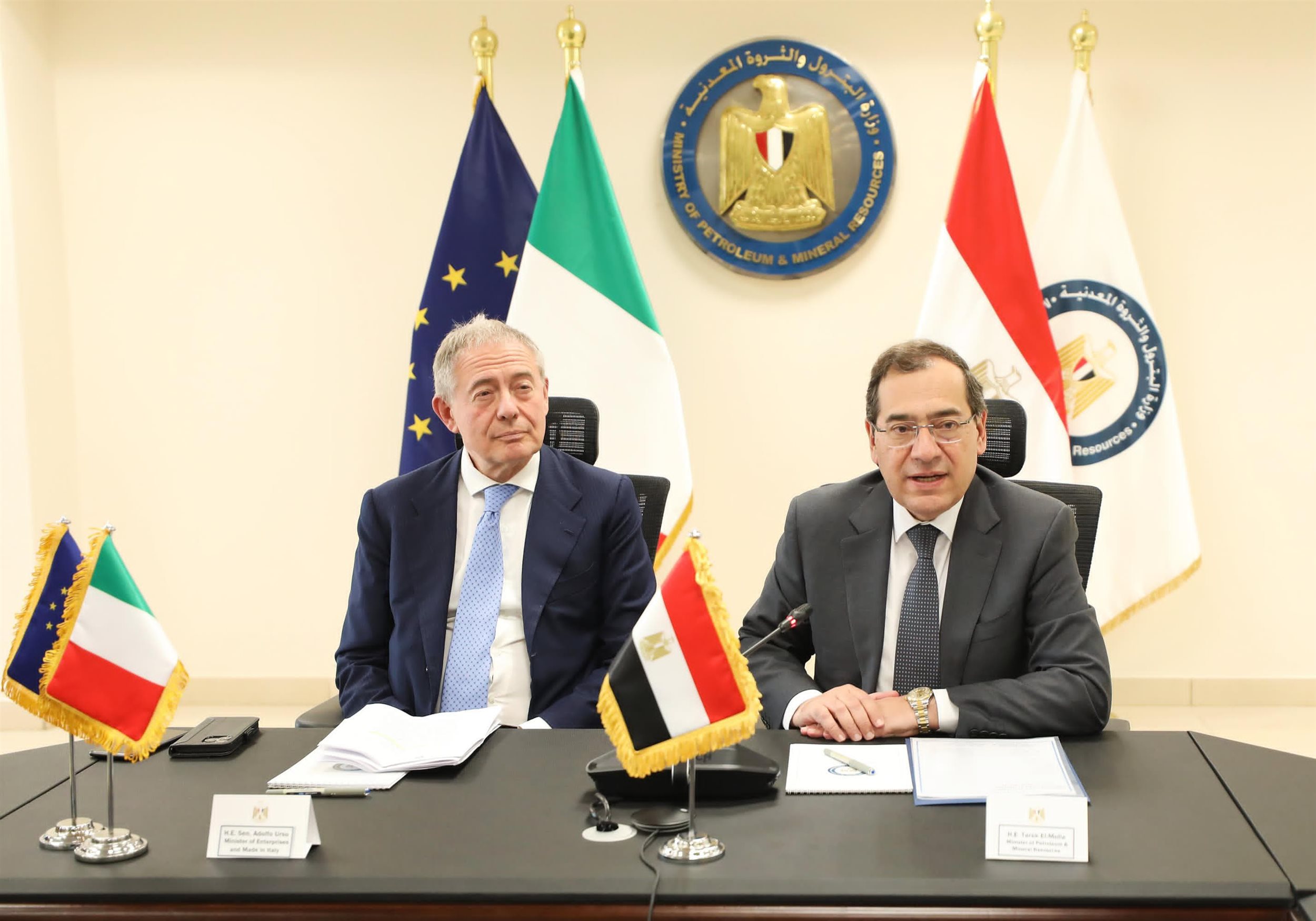 وزير البترول يستقبل أدولفو اورسو وزير الشركات وصنع في إيطاليا