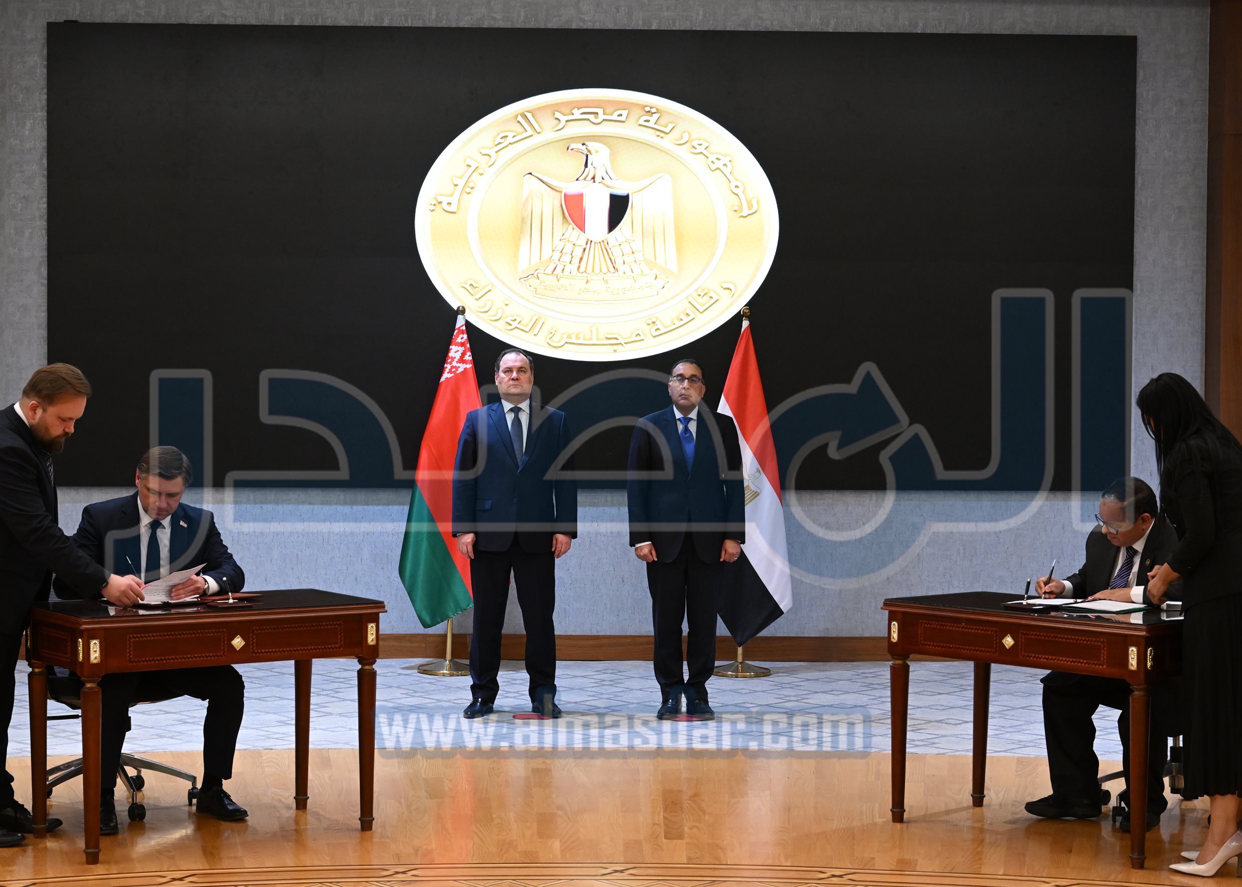رئيس الوزراء ونظيره البيلاروسي يشهدان توقيع 3 مذكرات تفاهم