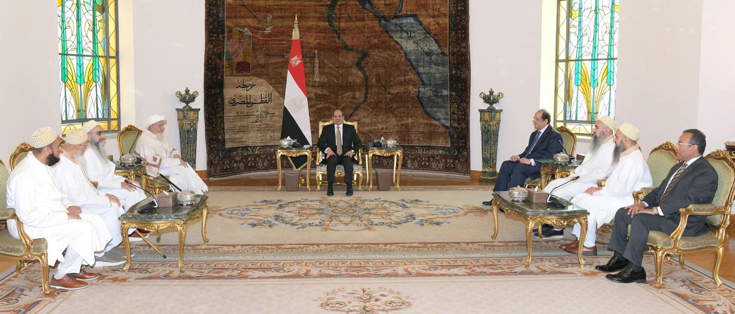 رئيس الجمهورية يستقبل سلطان طائفة البهرة بالهند ومرافقوه