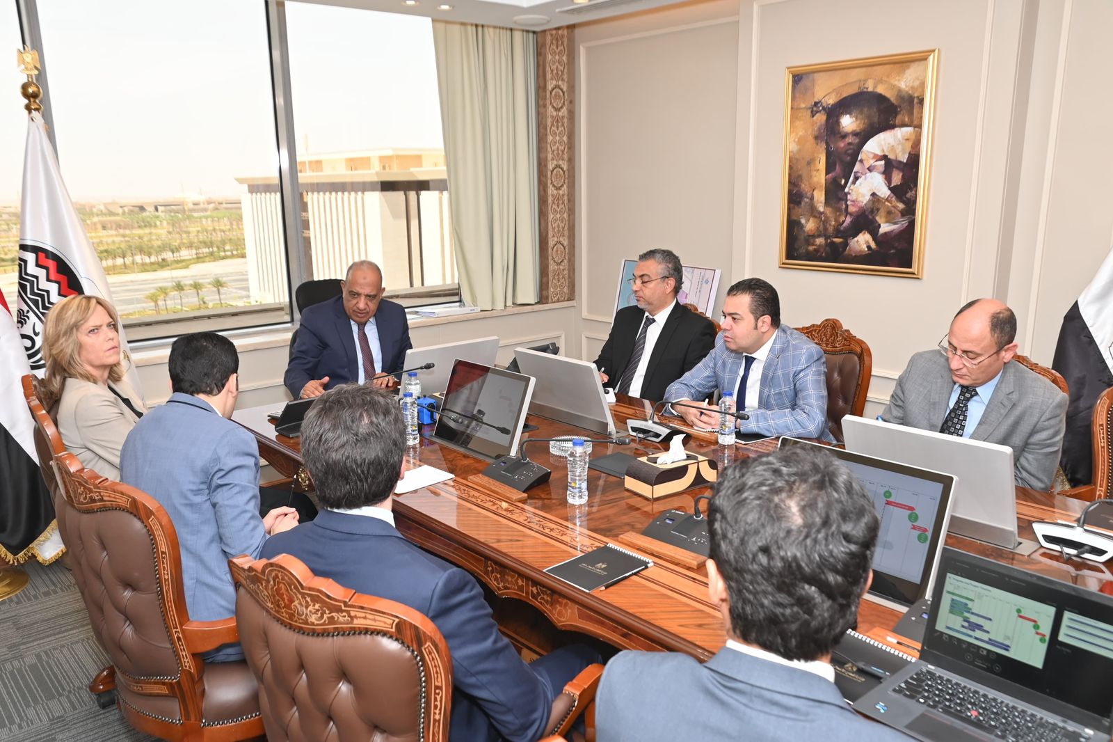 وزير قطاع الاعمال العام مع سفيرة النرويج وشركة سكاتك النرويجية