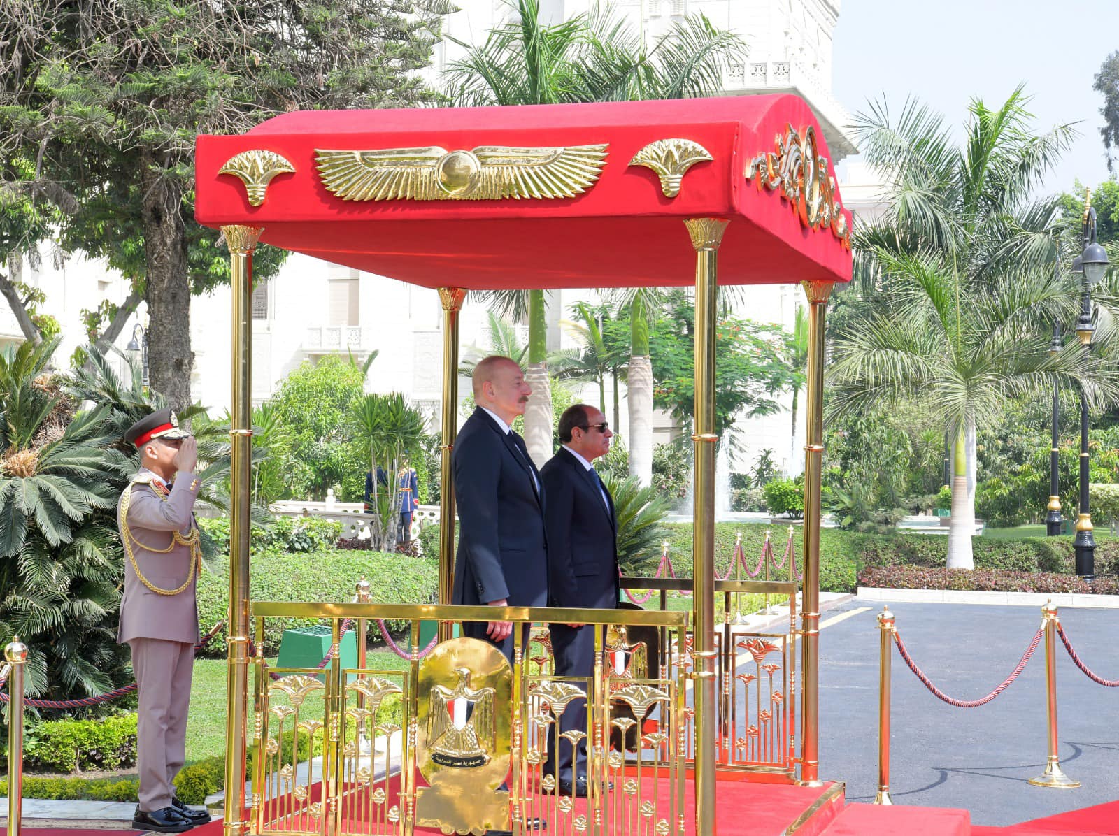 الرئيس السيسي يستقبل رئيس أذربيجان بقصر الاتحادية