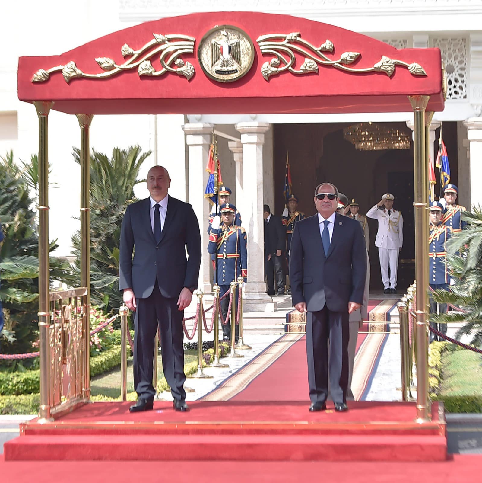 الرئيس السيسي يستقبل رئيس أذربيجان بقصر الاتحادية