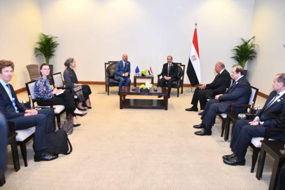 السيسي يلتقي رئيس المجلس الأوروبي