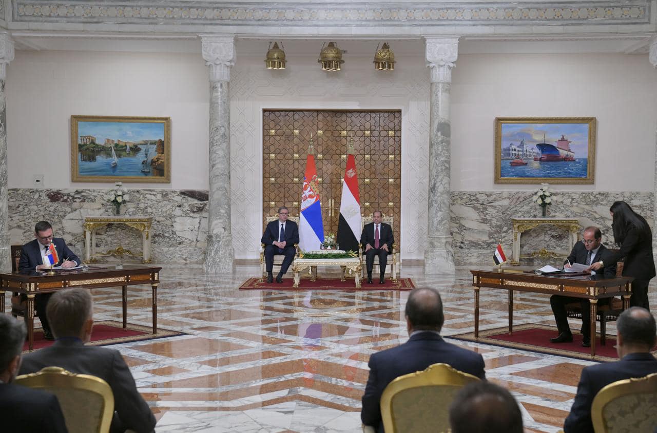 الرئيس السيسي يستقبل نظيره الصربي