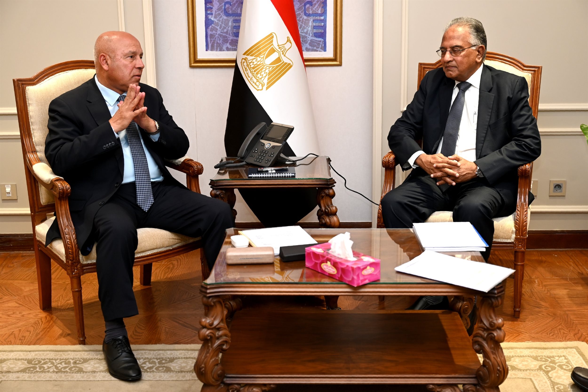 الوزير يلتقي وفد شركة تى سى آي سانمار الهندية