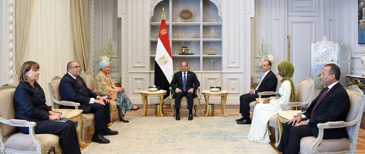 الرئيس السيسي في اجتماع مع نائبة سكرتير عام الأمم المتحدة
