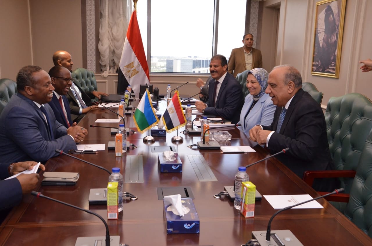 وزير الكهرباء والطاقة المتجددة يستقبل نظيره الجيبوتى