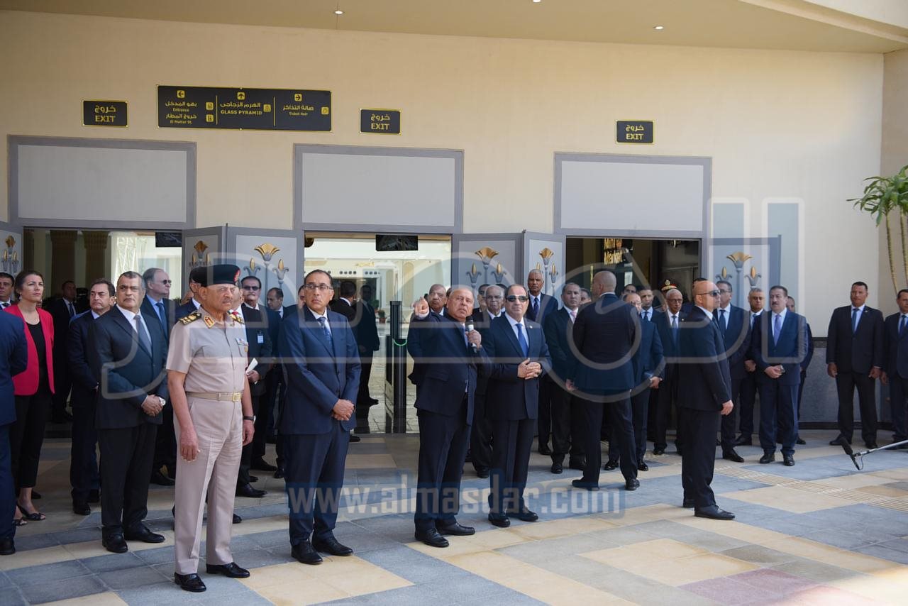 الرئيس السيسي يشهد افتتاح محطة قطارات صعيد مصر بشتيل الجديدة