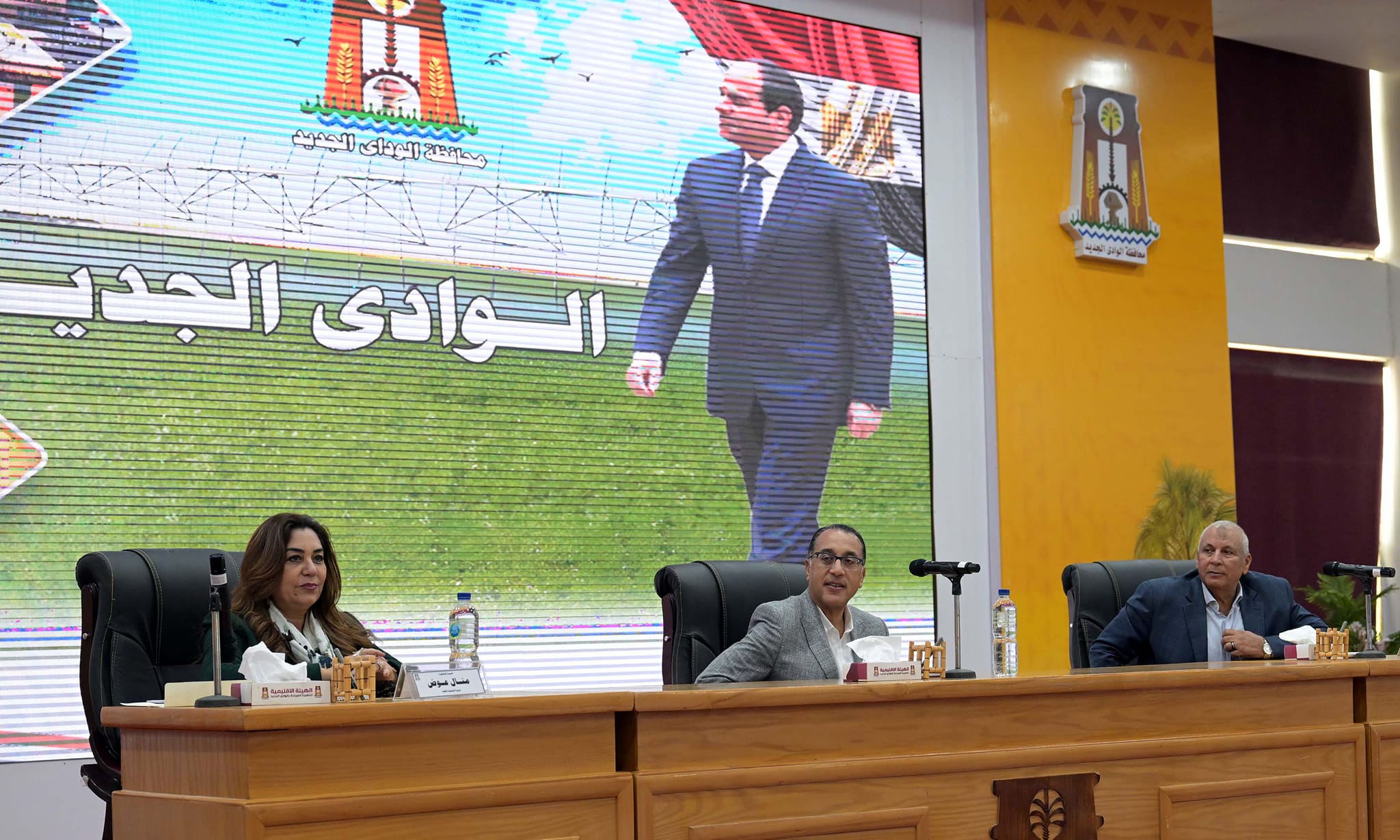 مدبولي يلتقي نواب البرلمان والعمداء والمشايخ بالوادي الجديد