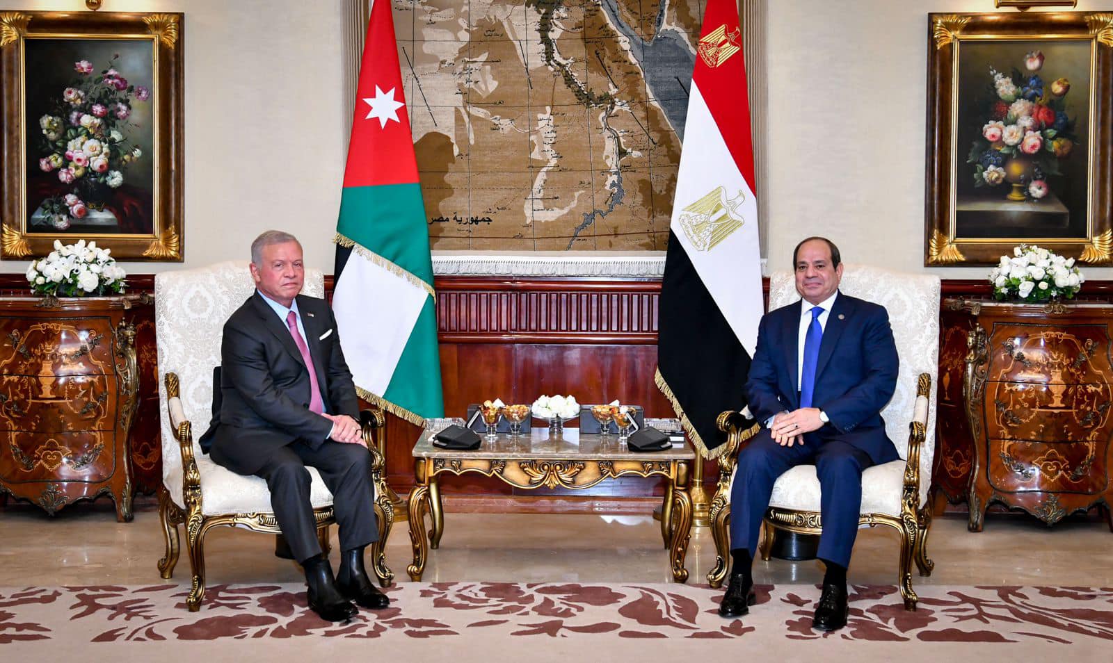 الرئيس السيسي يستقبل العاهل الأردني