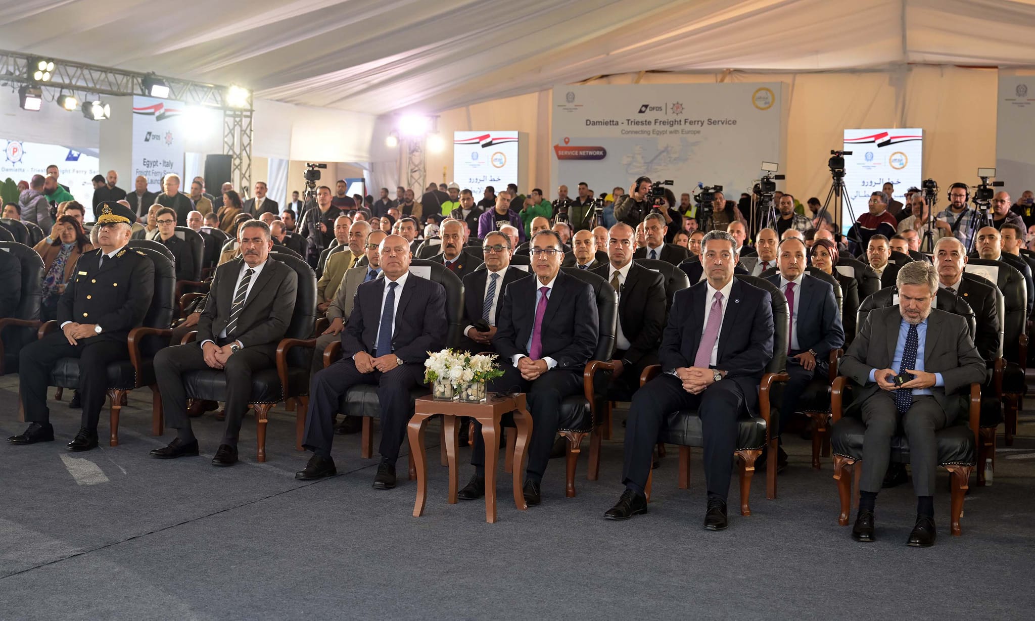 احتفالية اطلاق الرحلة الأولى لخط الرورو المصري / الإيطالي