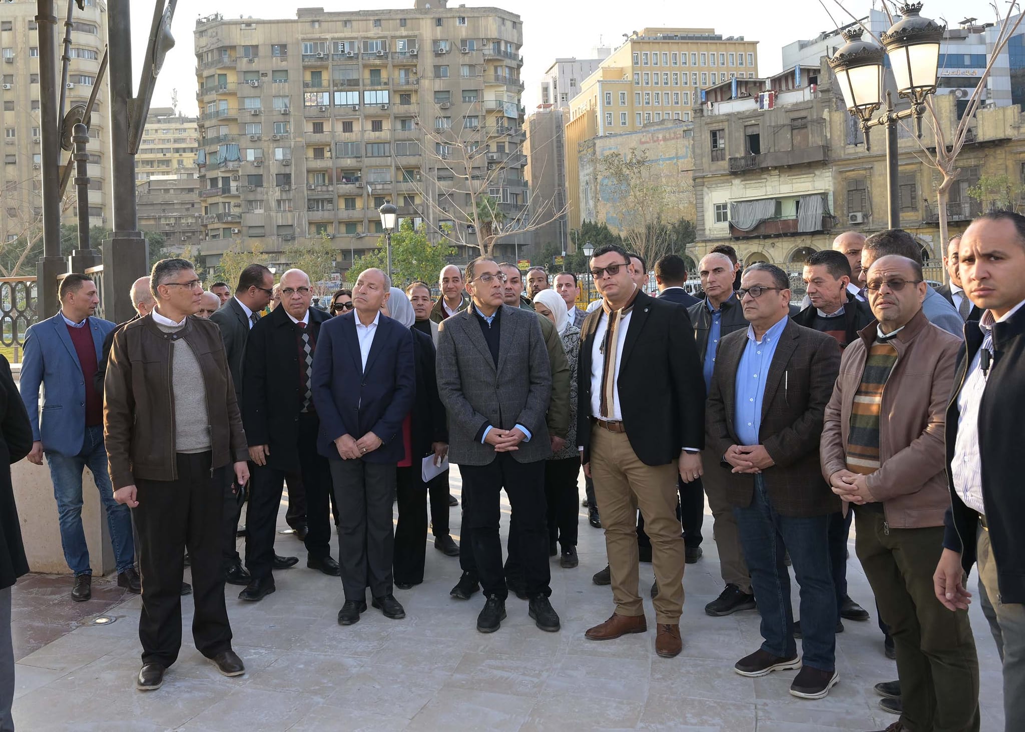 رئيس الوزراء يتفقد مشروع إعادة إحياء حديقة الأزبكية التراثية