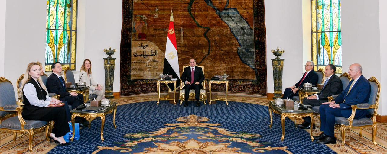 الرئيس السيسى في اجتماع مع الرئيسة الجديدة للبرلمان الأوروبى